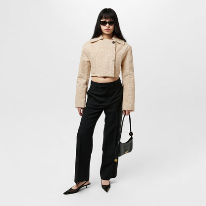 Marino De Nimes Cotton Cropped Long Sleeve Jacket