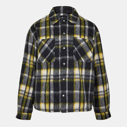 Check Button-Through Structured Overshirt