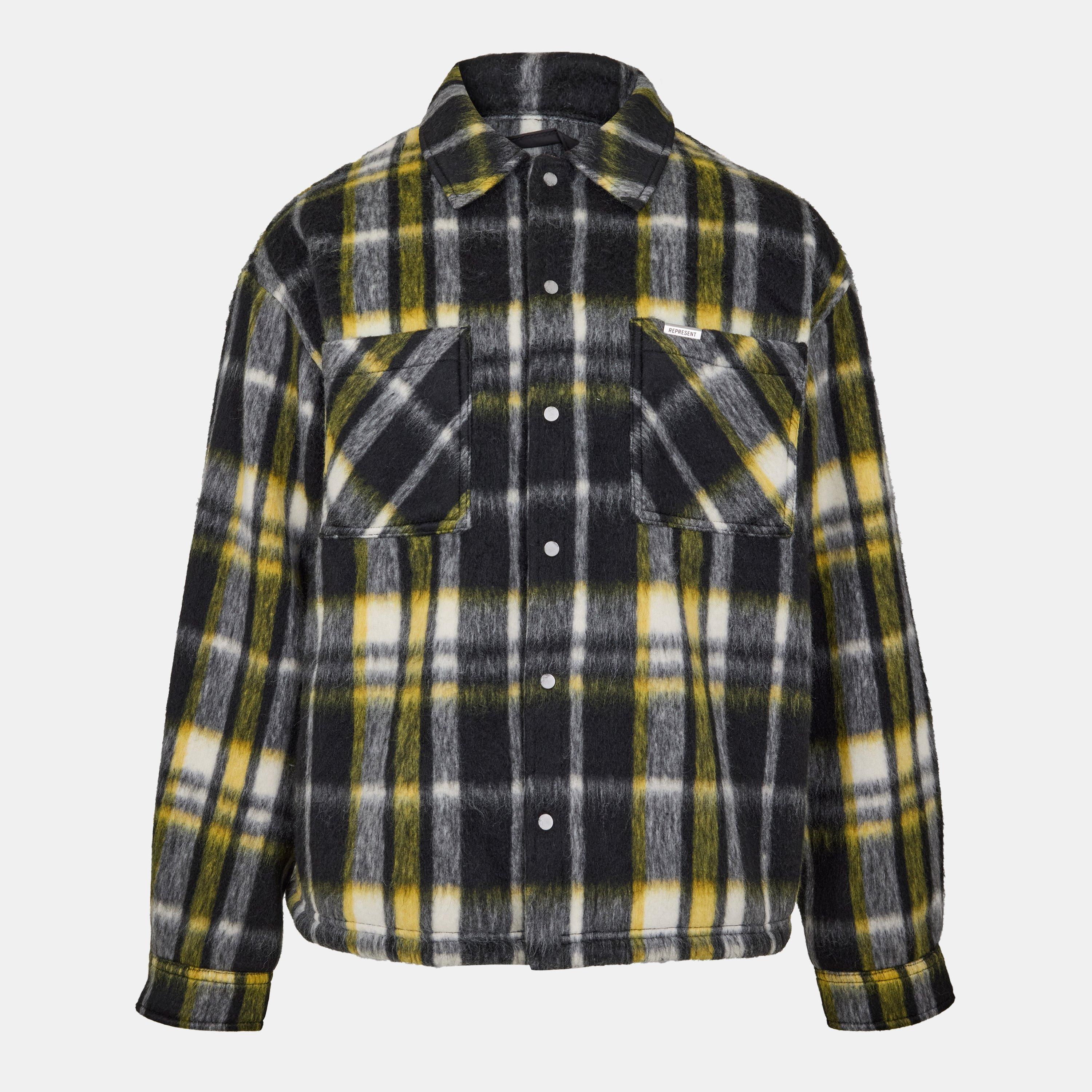 Check Button-Through Structured Overshirt