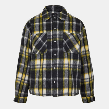 Check Button-Through Structured Overshirt