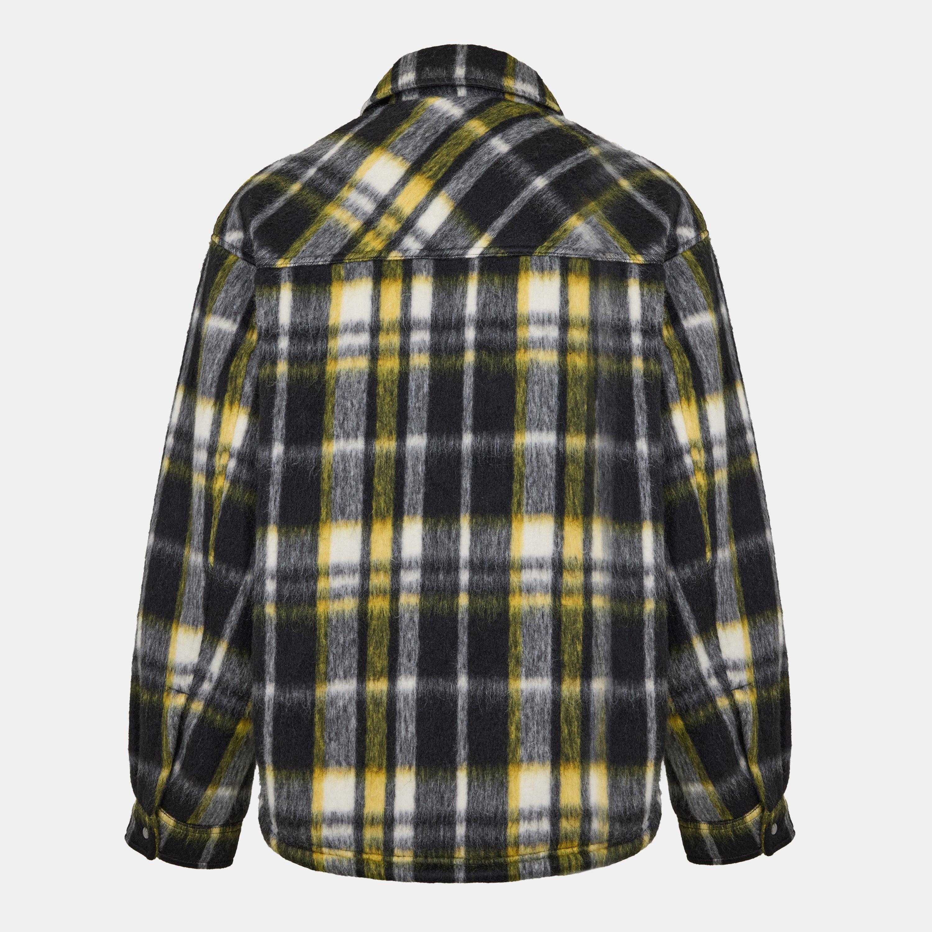 Check Button-Through Structured Overshirt