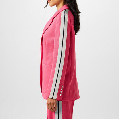 Track Button Long Sleeve Blazer
