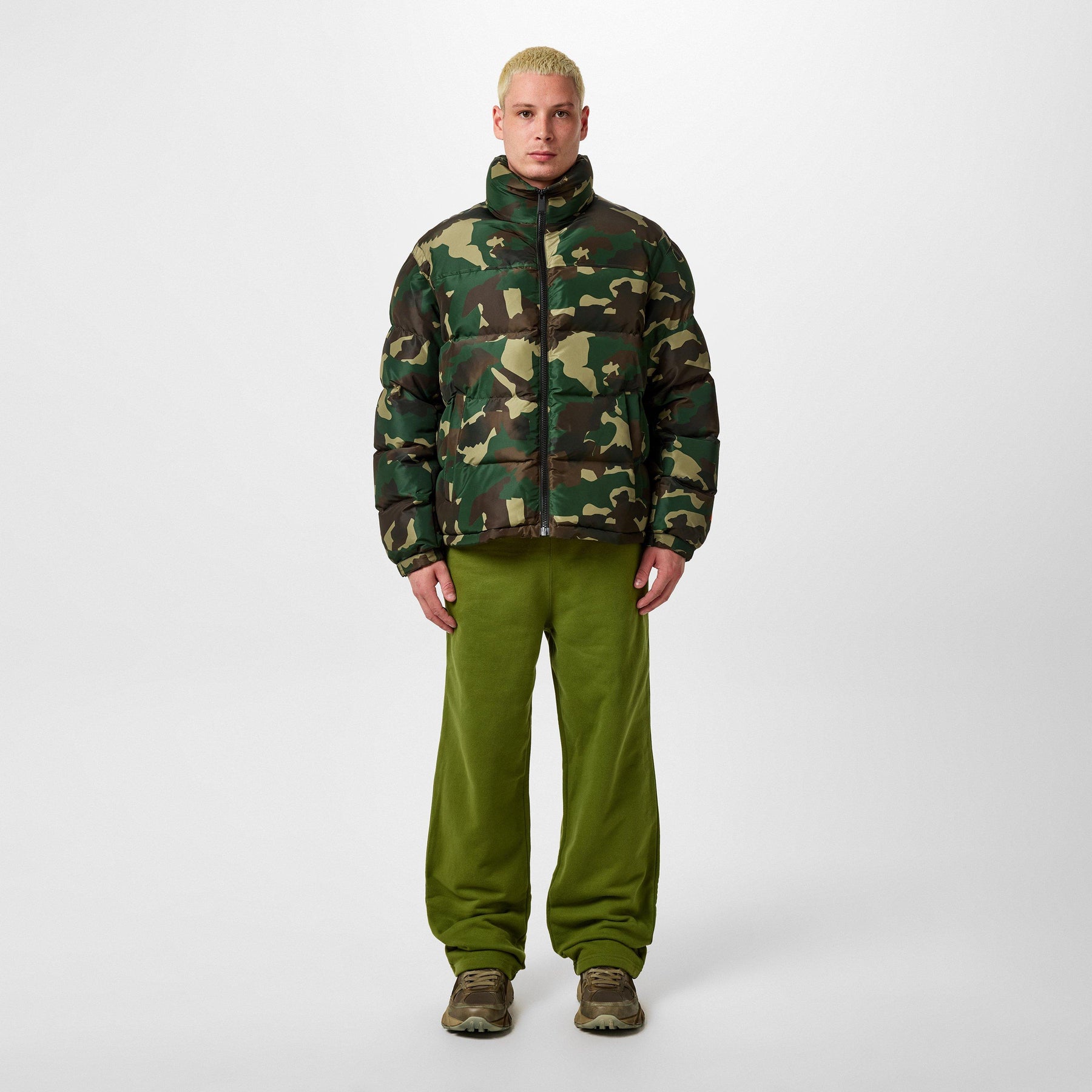 Nylon Camo Puffer Jacket