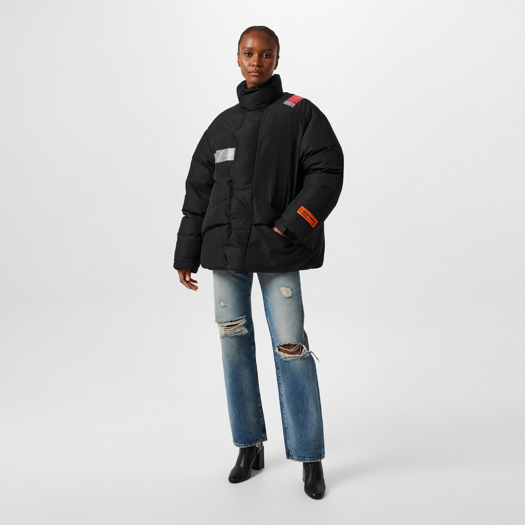 Logo Patch Padded Coat