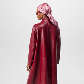 Shiny Leather Double-Breasted Coat