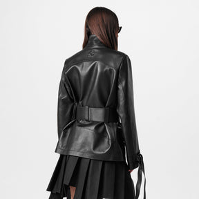 Cargo Belted Leather Jacket