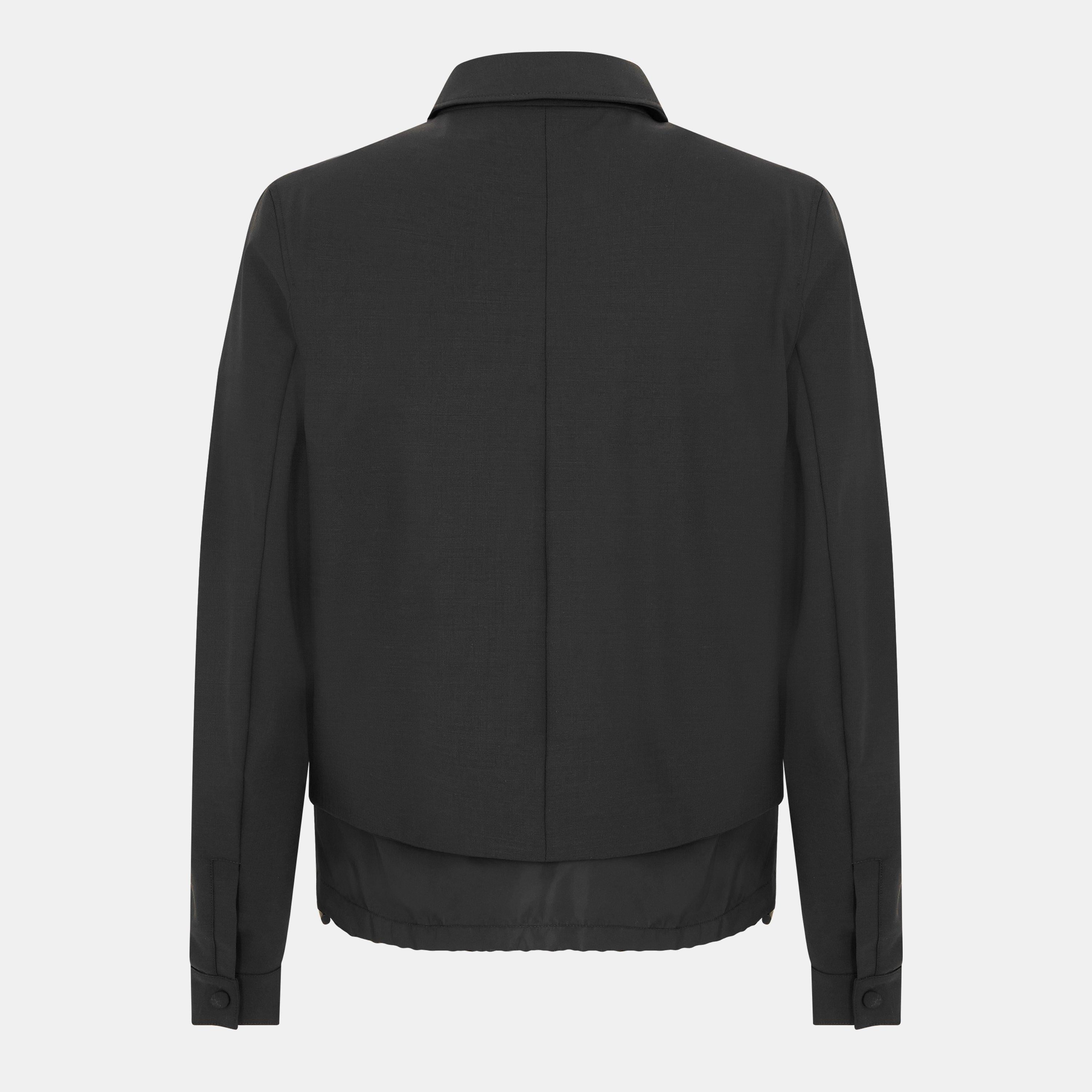 Structured Ribbed Cuff Harrington Jacket