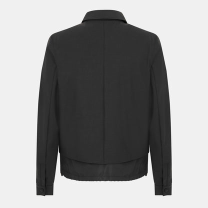 Structured Ribbed Cuff Harrington Jacket