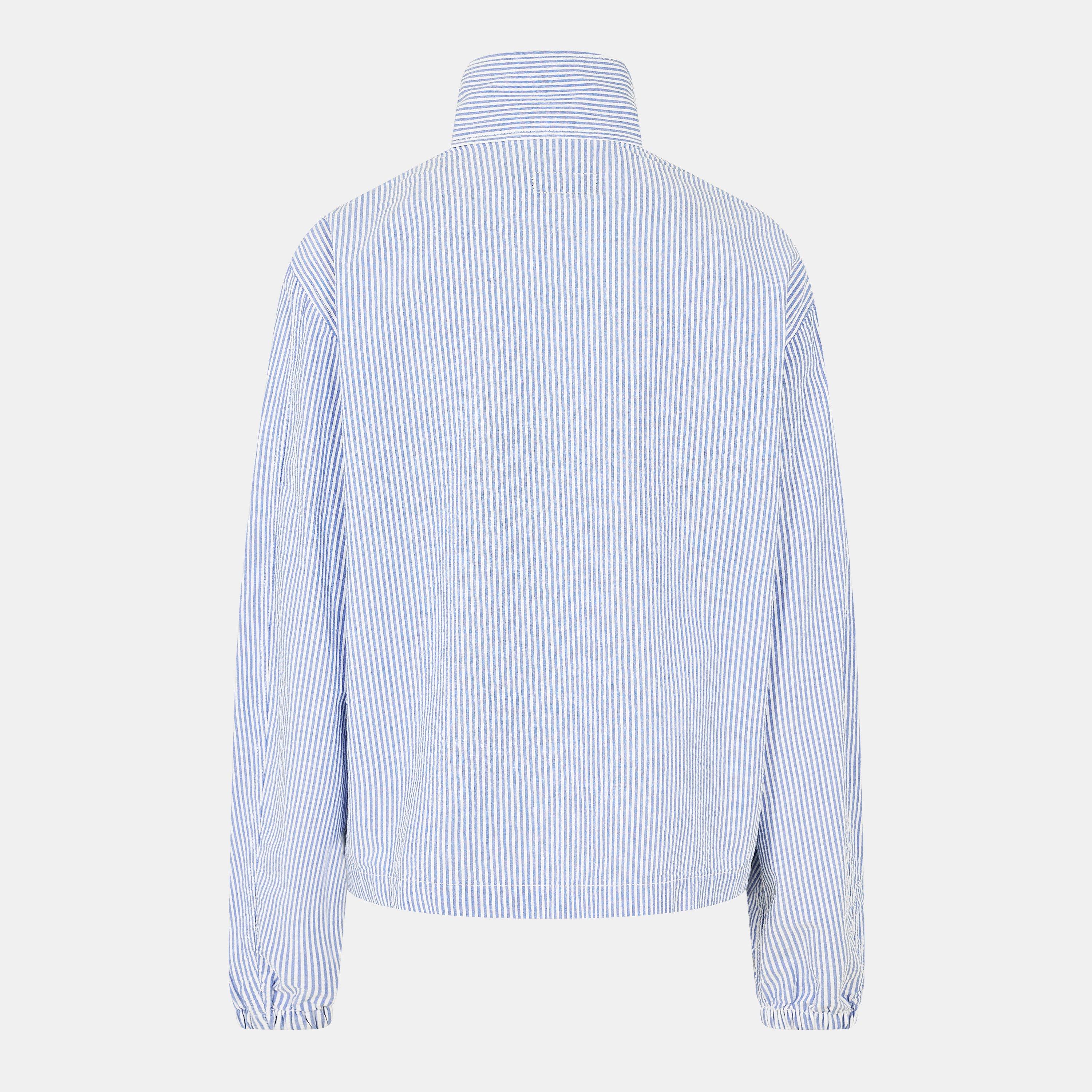 Seersucker Cotton Long Sleeve Windbreaker