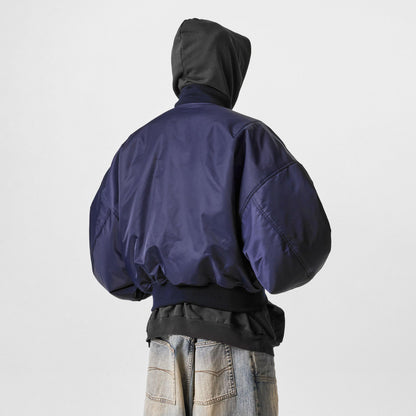 Round Bomber Long Sleeve Zip Parka