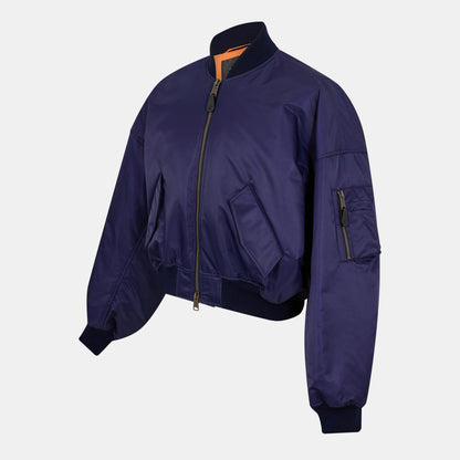 Round Bomber Long Sleeve Zip Parka