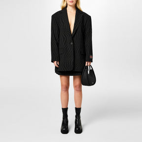X Bella Poarch Oversized Fit Pinstripe Jacket