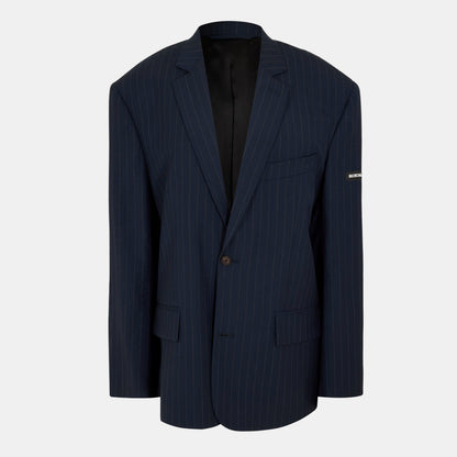 Pinstripe Structured Blazer
