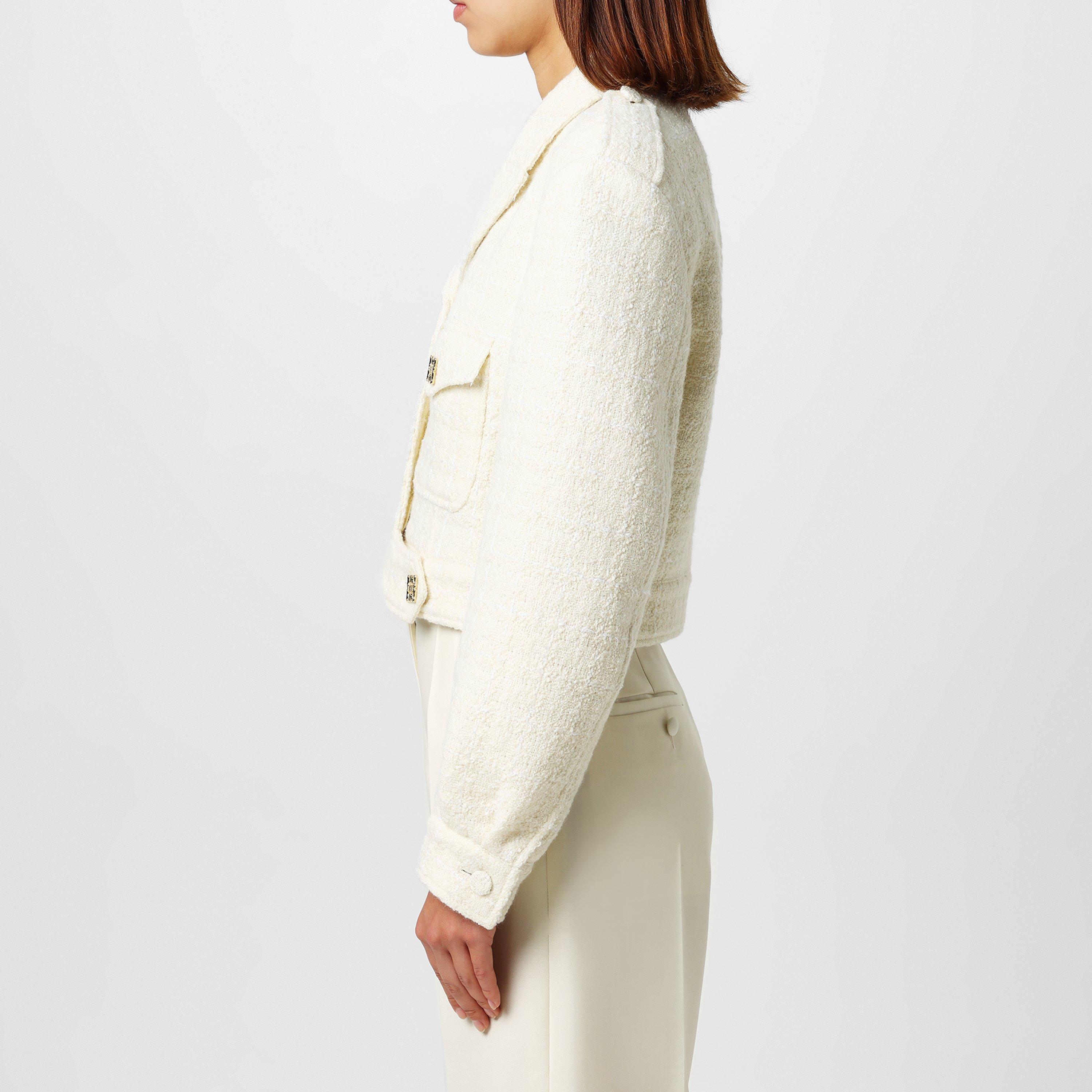 Cropped Tweed Long Sleeve Hybrid Jacket