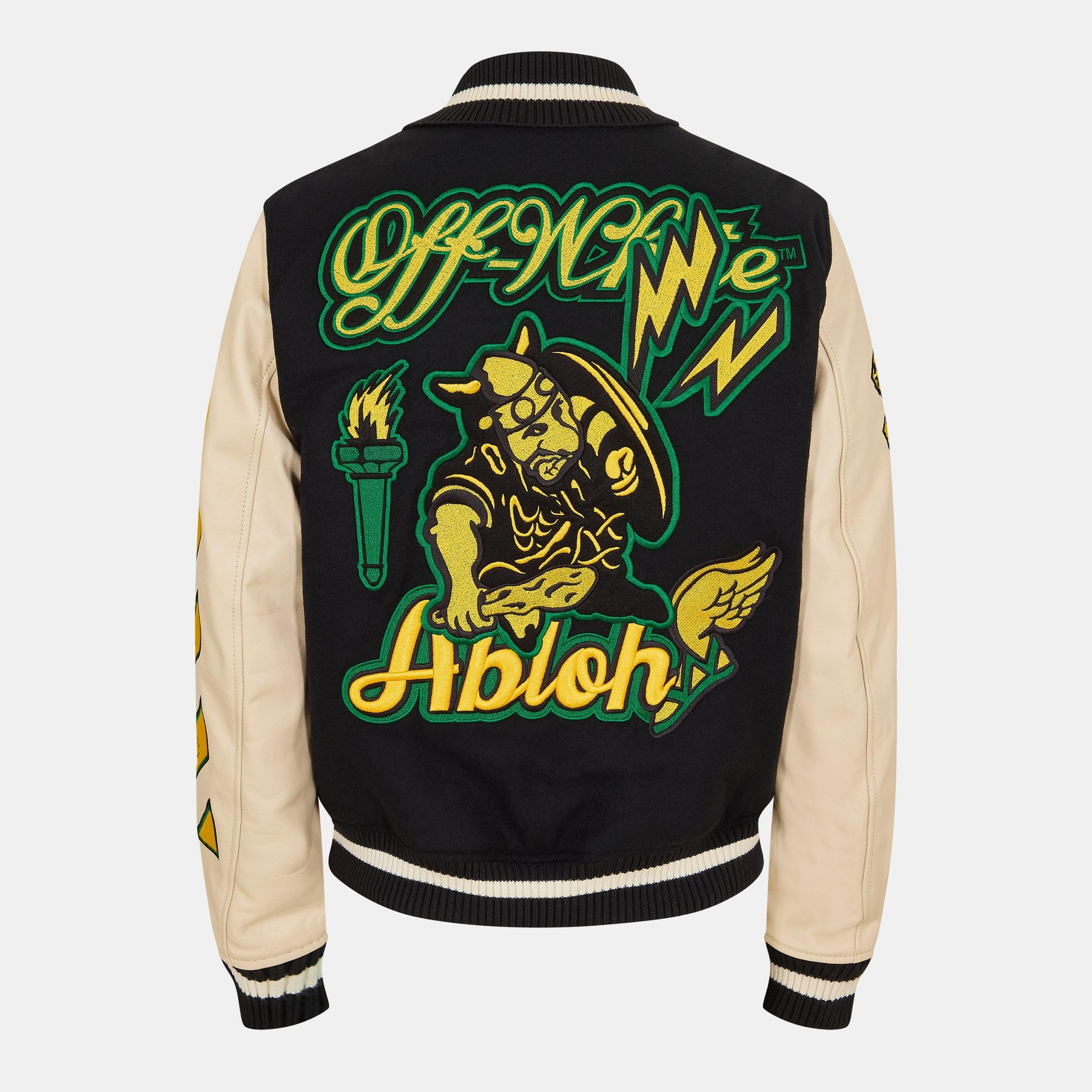 Off Lthr Varsity Jkt Sn99
