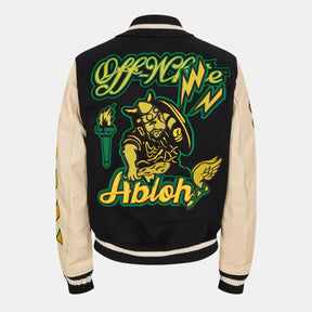 Off Lthr Varsity Jkt Sn99