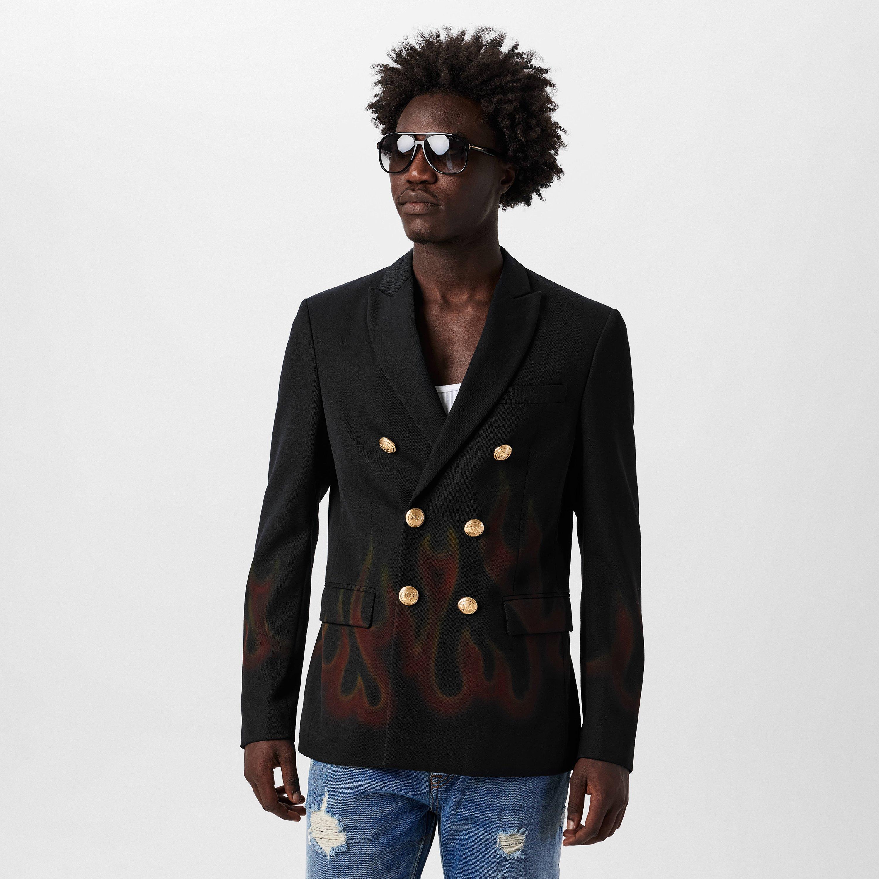 Men's Burning Double-Breasted Blazer