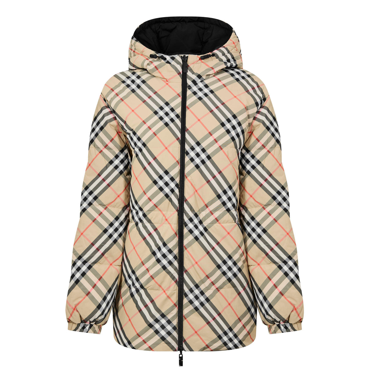 Reversible Check Nylon Puffer Jacket