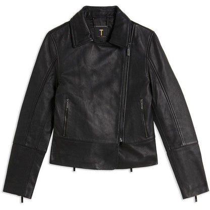 Lizia Leather Structured Fit Biker Jacket