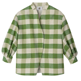 Kimono jacket Green - Vichy jacquard