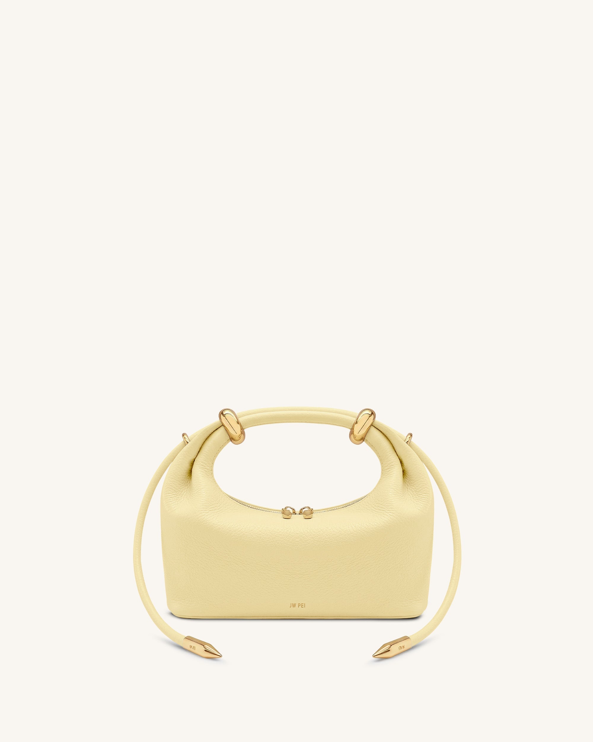 Ellie Metal Ring Embellished Top Handle Bag - Lemon Yellow
