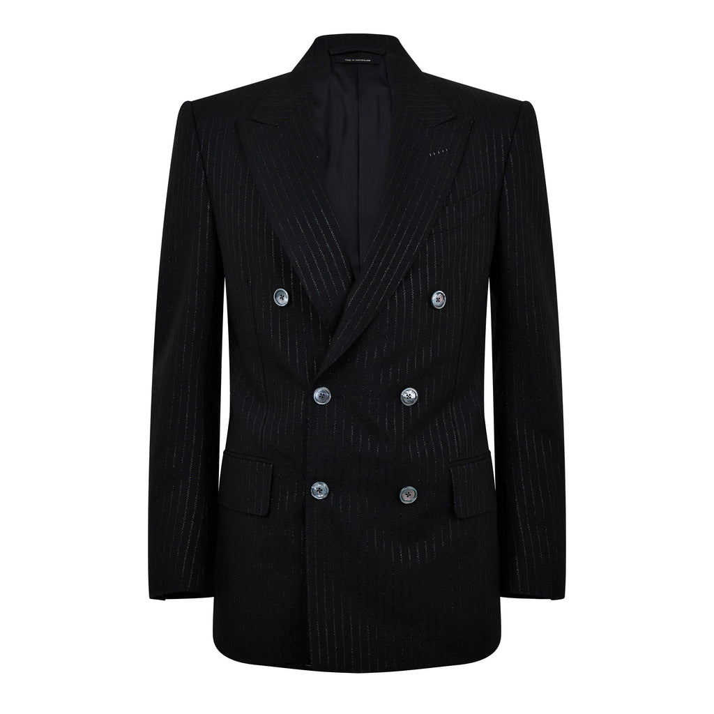 Slim-Fit Double-Breasted Wool And Silk-Blend Suit Jacket Mens