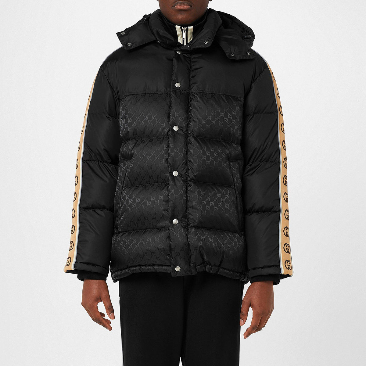 GG Jacquard Nylon Padded Coat