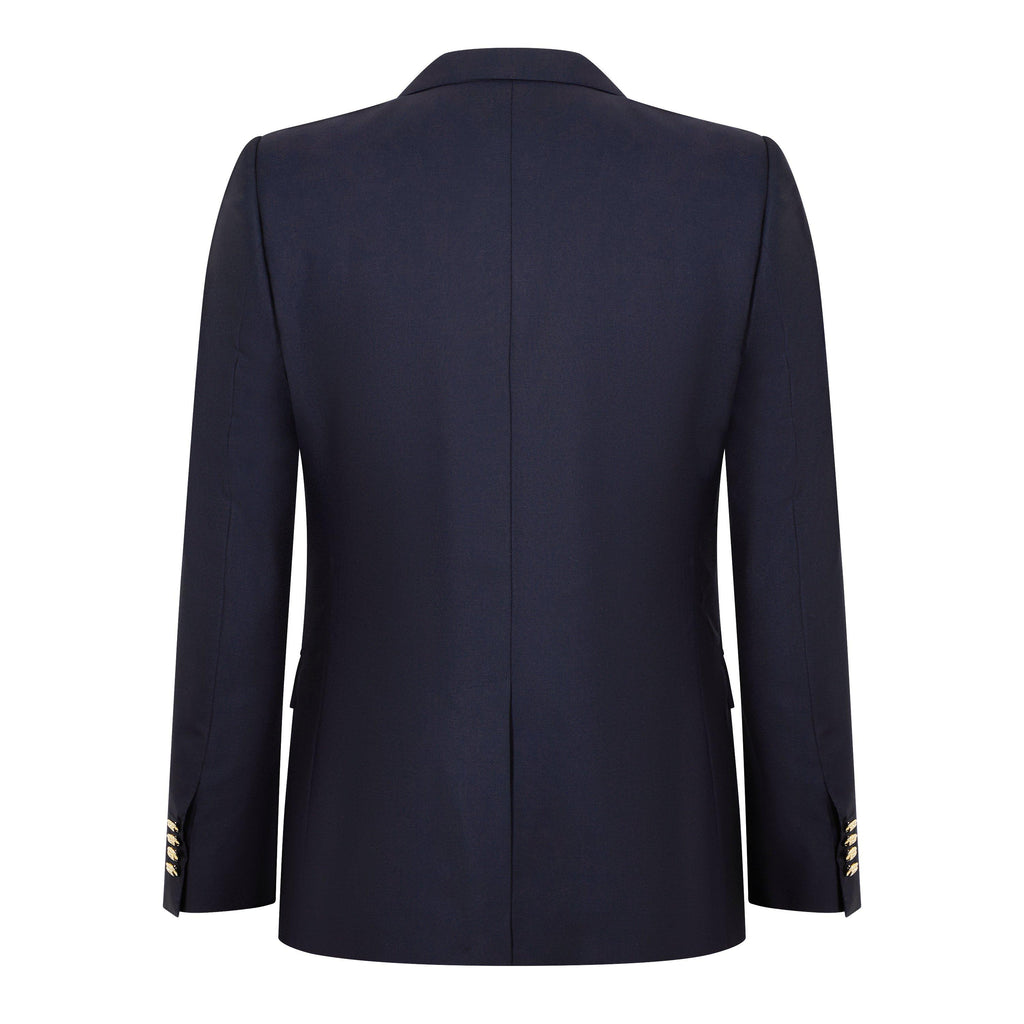 Crest Appliqué Single-Breasted Blazer