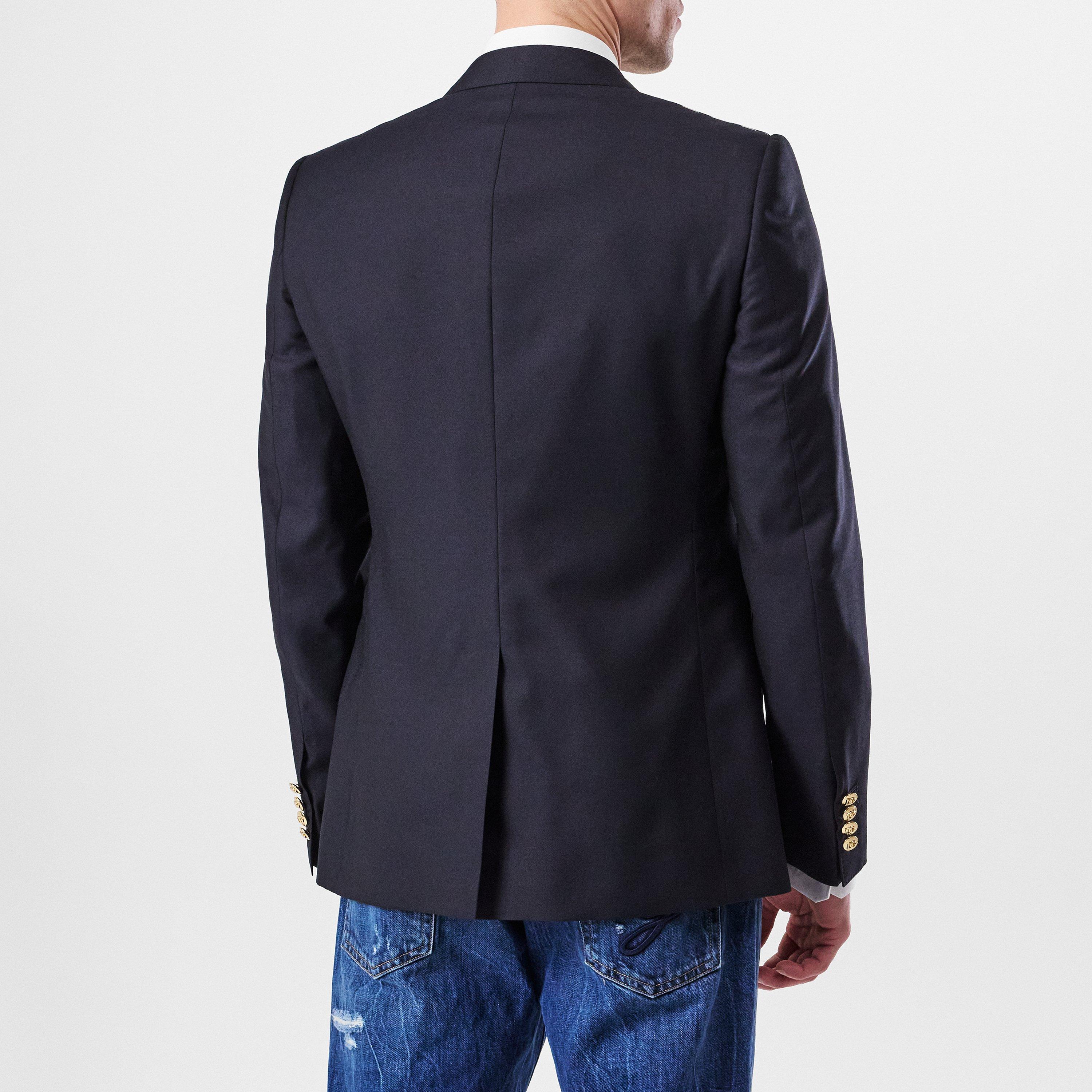 Crest Appliqué Single-Breasted Blazer