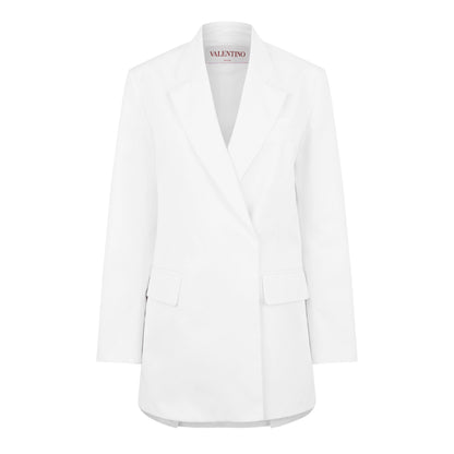 Double Breasted Cotton Long Sleeve Blazer