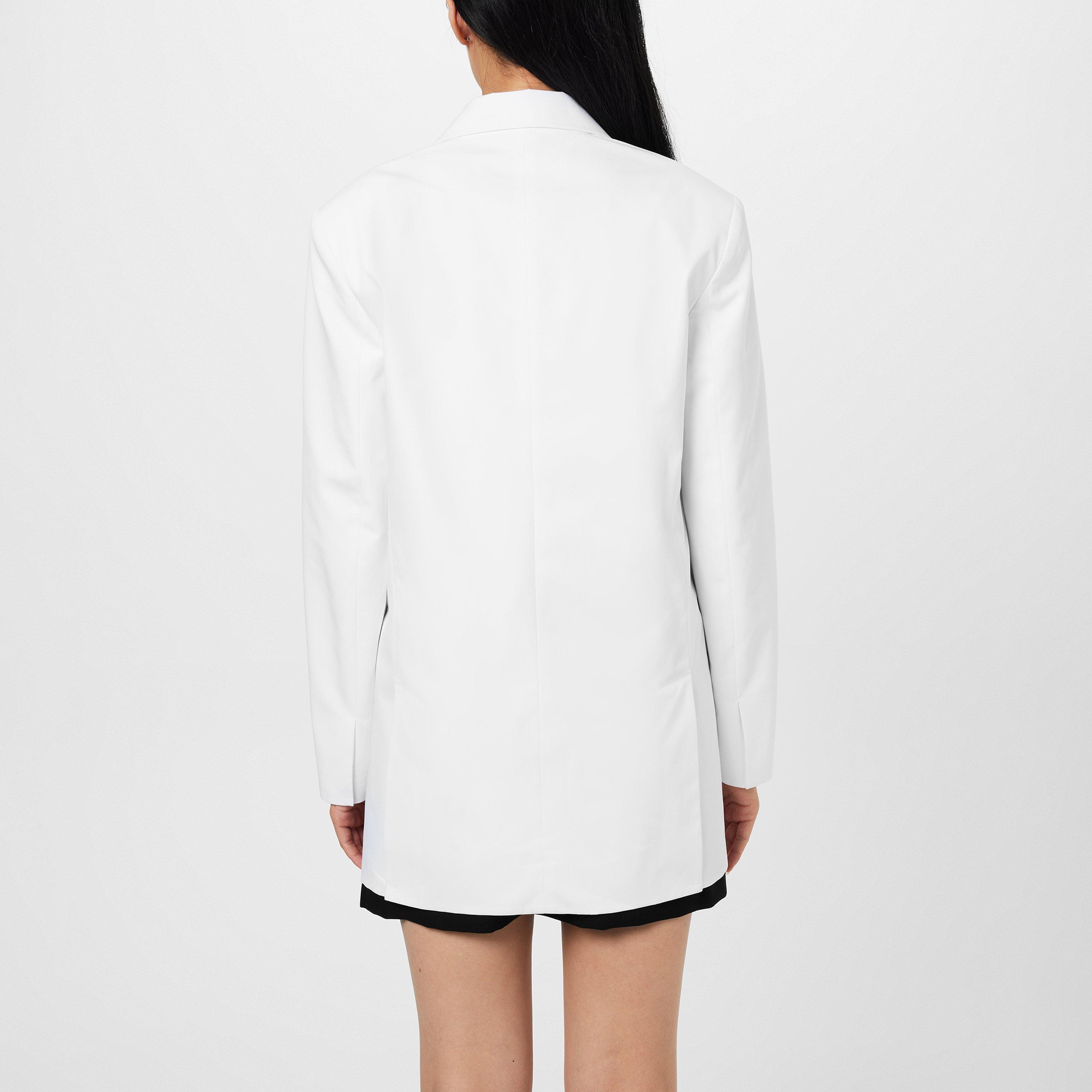 Double Breasted Cotton Long Sleeve Blazer