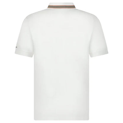 Burberry ‘Hartford’ Striped Check Short Sleeve Polo in White