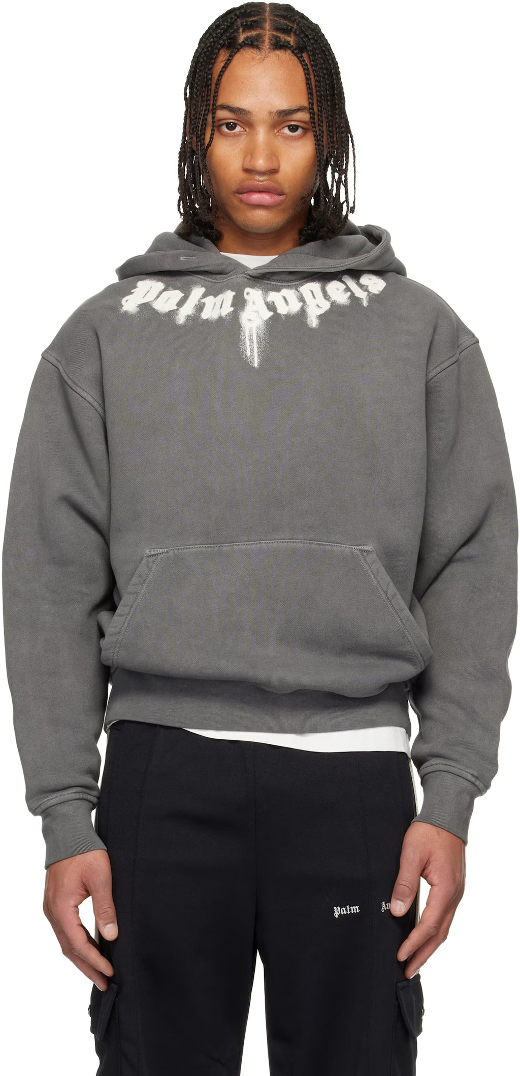 Gray Neck Logo Regular Hoodie