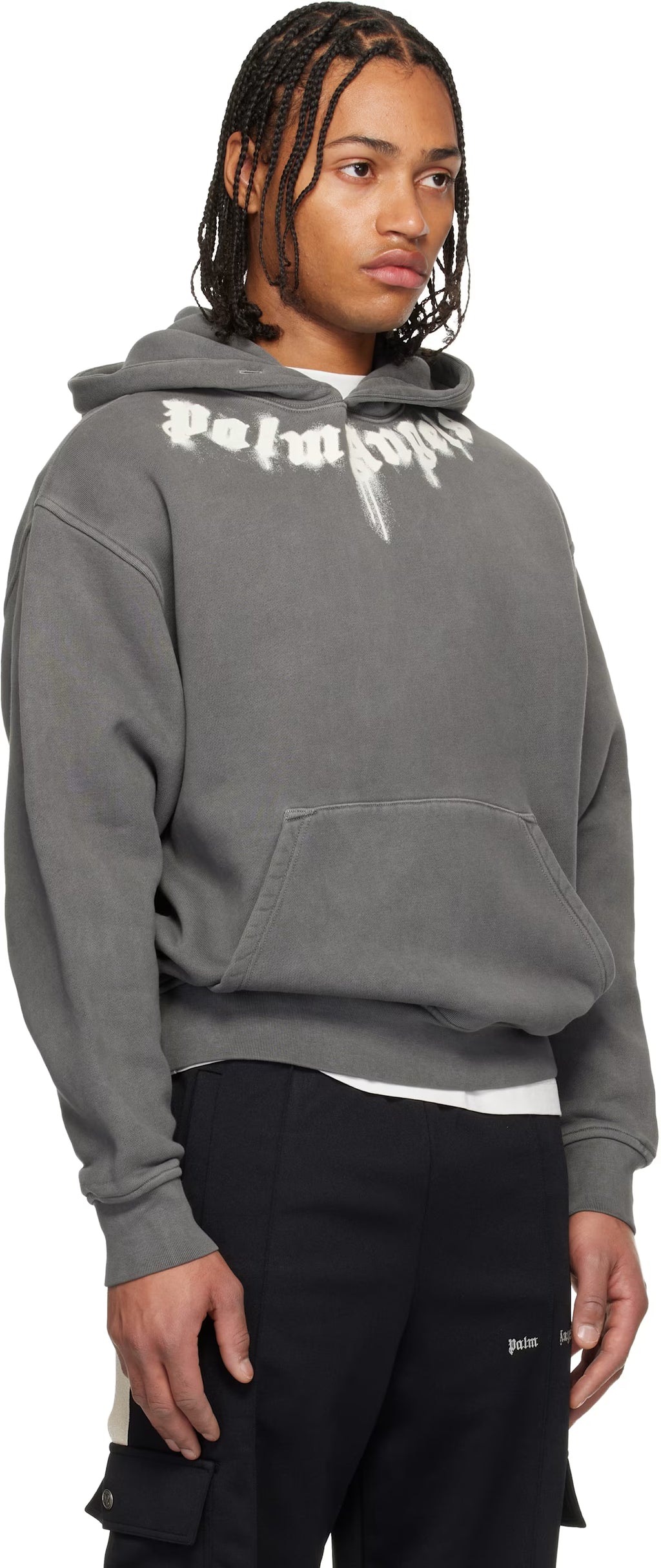 Gray Neck Logo Regular Hoodie