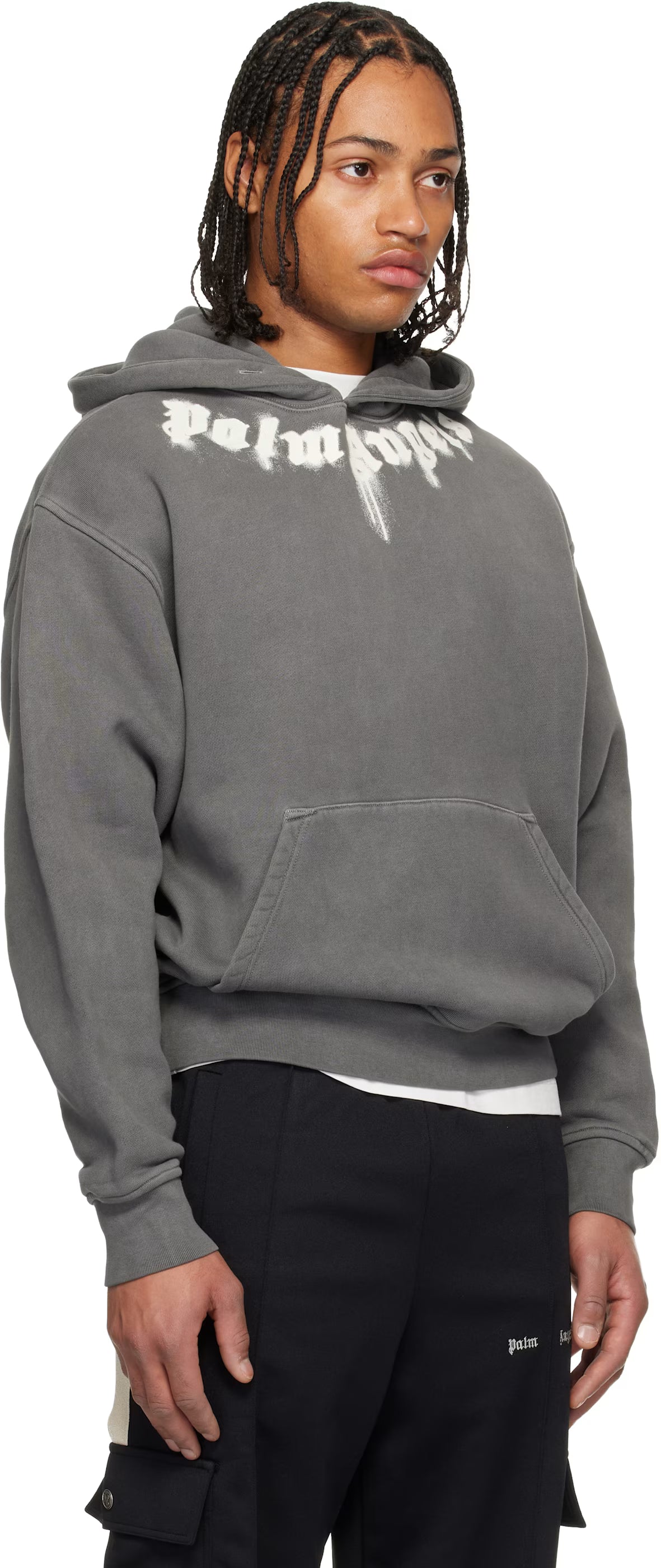 Gray Neck Logo Regular Hoodie