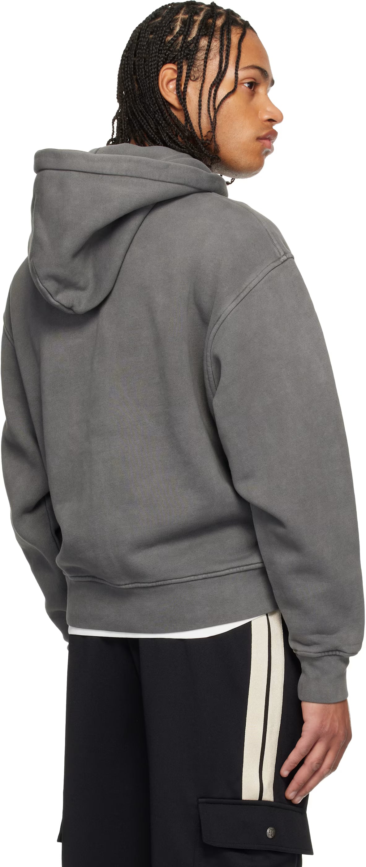Gray Neck Logo Regular Hoodie