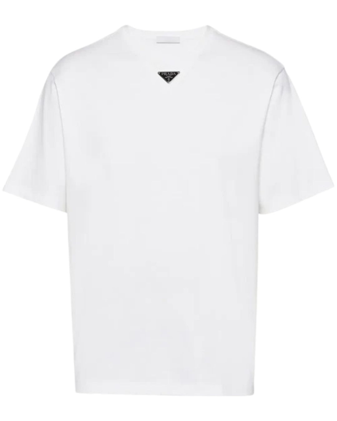 Prada Triangle Plaque T-Shirt in White