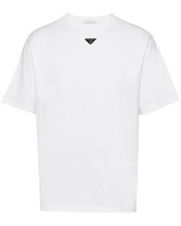 Prada Triangle Plaque T-Shirt in White