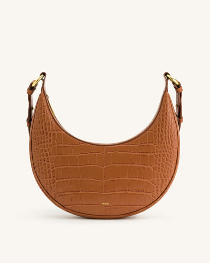 Carly Saddle Bag - Black Croc