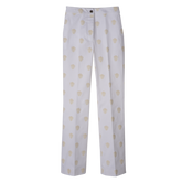 Trousers Ecru - Embroidered gabardine
