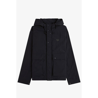 Cropped Ripstop Hooded Long Sleeve Parka