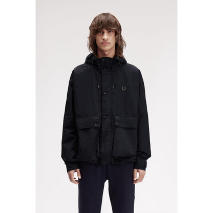 Cropped Ripstop Hooded Long Sleeve Parka