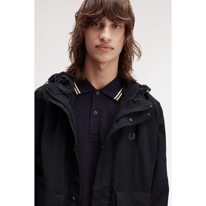 Cropped Ripstop Hooded Long Sleeve Parka