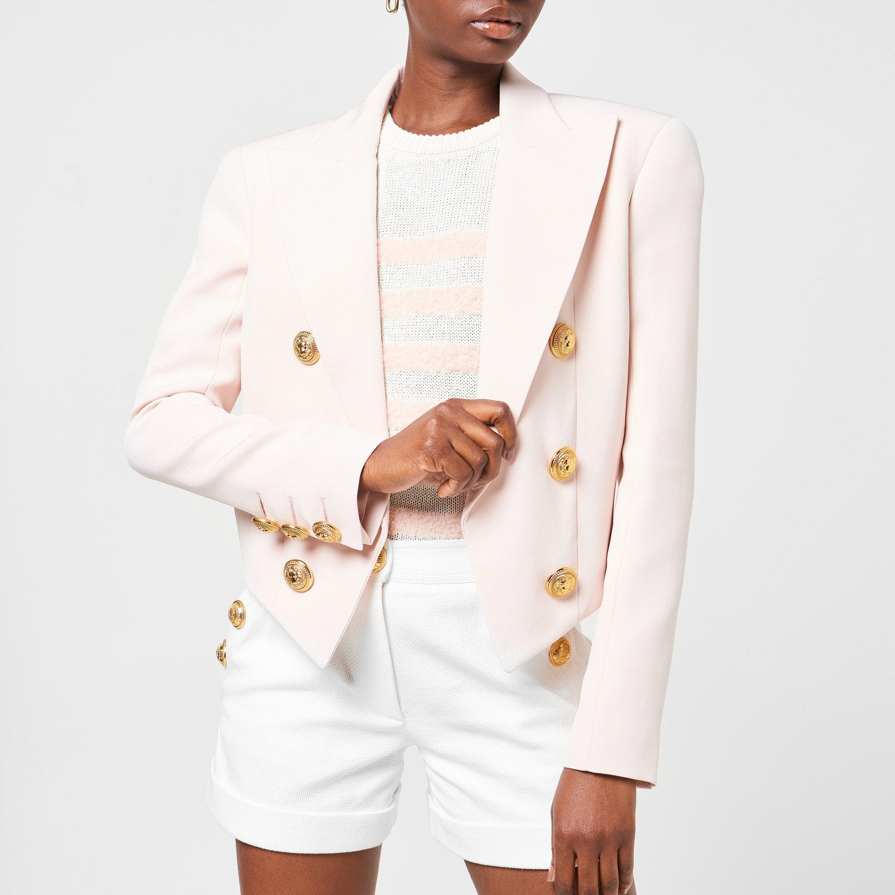 Peak-Lapels Fitted Jacket