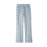 Jeans Sky Blue - Embroidered denim