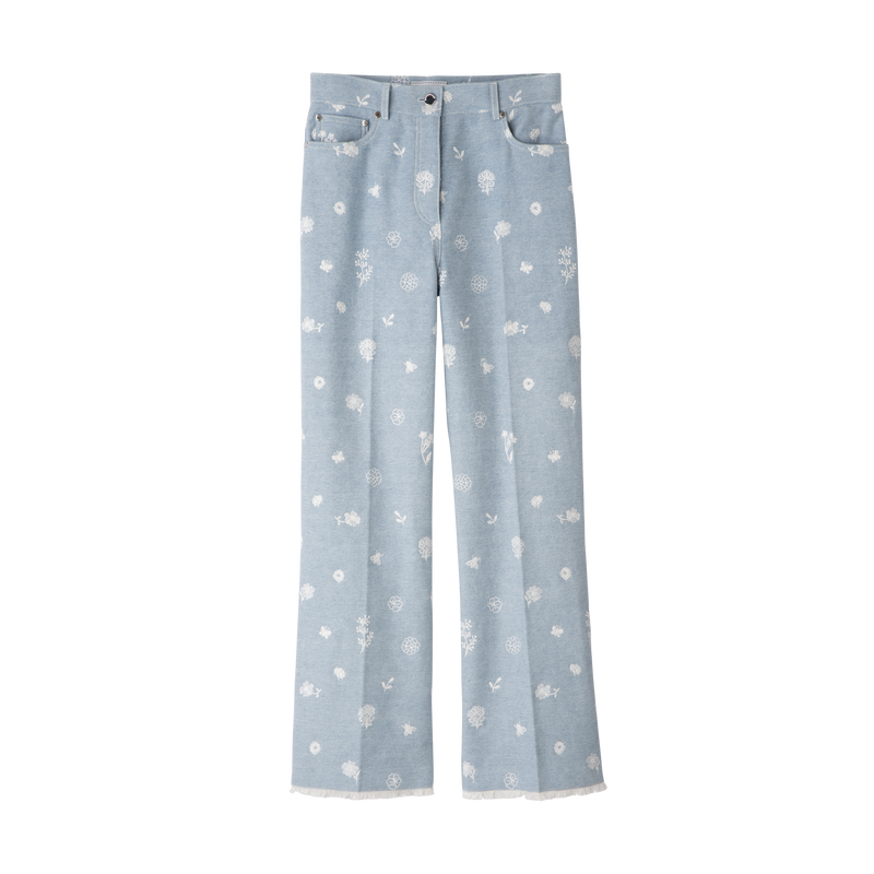 Jeans Sky Blue - Embroidered denim
