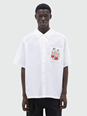Msgm White Shirt with Chest Patch in Cotton Man