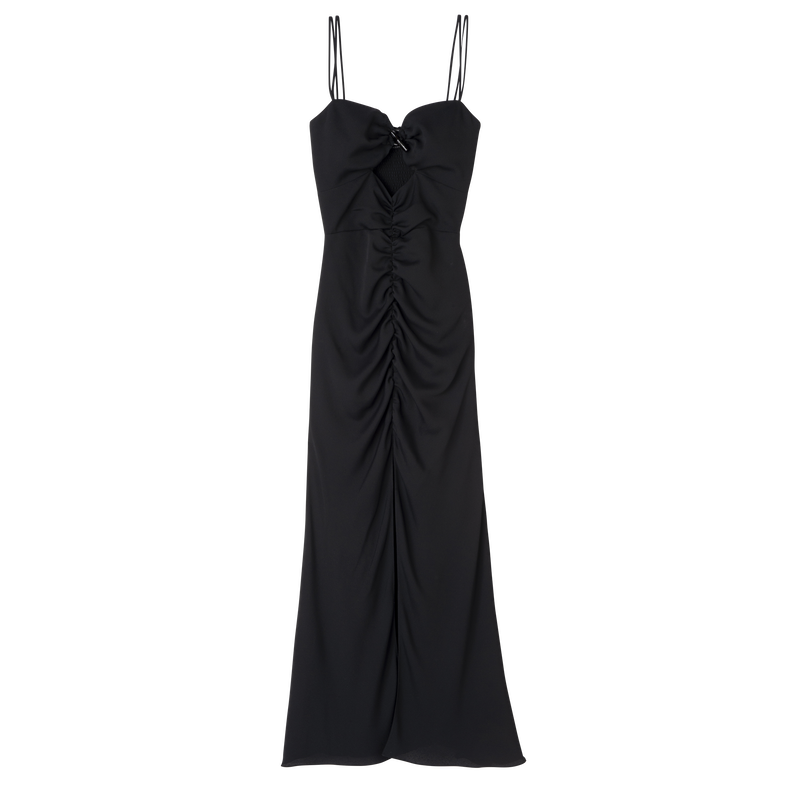 Midi dress Black - Fluid crepe