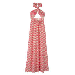 Long dress Blush - Vichy jacquard