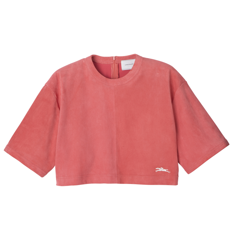Leather crop top Blush - Leather
